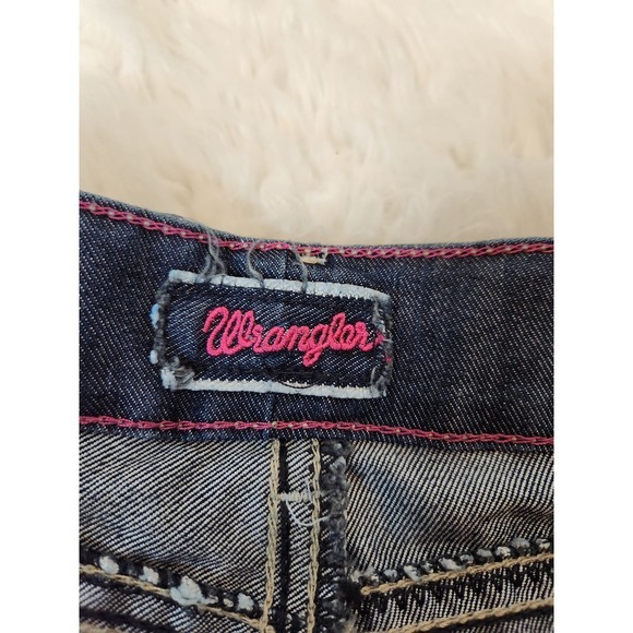 Wrangler Women's Blue Solid Low Rise Five Pockets Straight Leg Jeans Size 32 - Picture 3 of 7